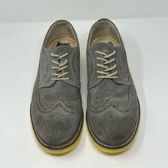 1901 Wingtip Oxford Gray Suede Yellow Sole 10M Leather Brogue Shoes M20411 main image 7